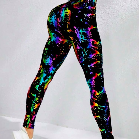 2 for 1 SHEIN Reflective Splash Ink Print & Emily Rose Contrast Leopard leggings - Picture 5 of 5